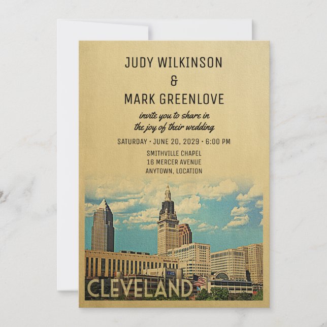 Cleveland Wedding Investigation Ohio Inbjudningar (Framsida)