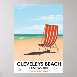 Cleveleys Beach Lancashire poster