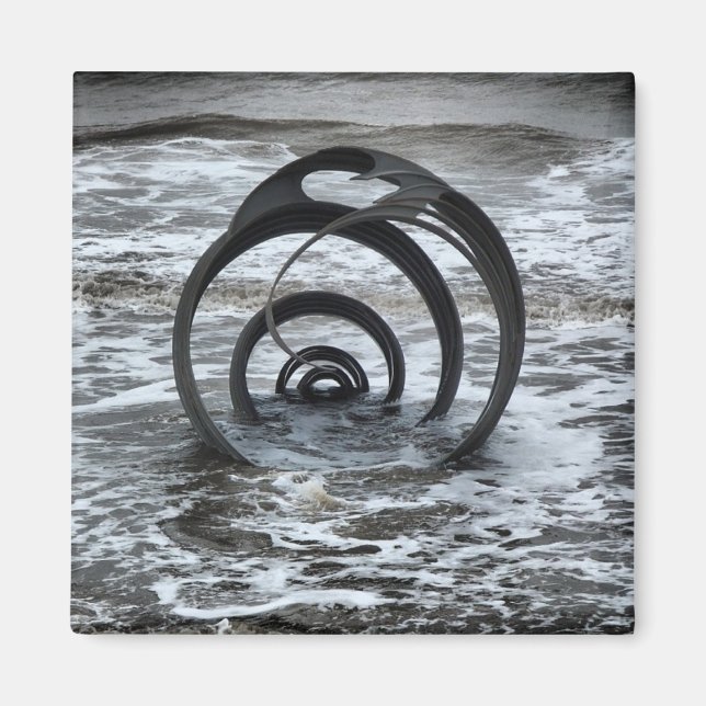 Cleveleys Sea Snäcka Magnet (Framsidan)