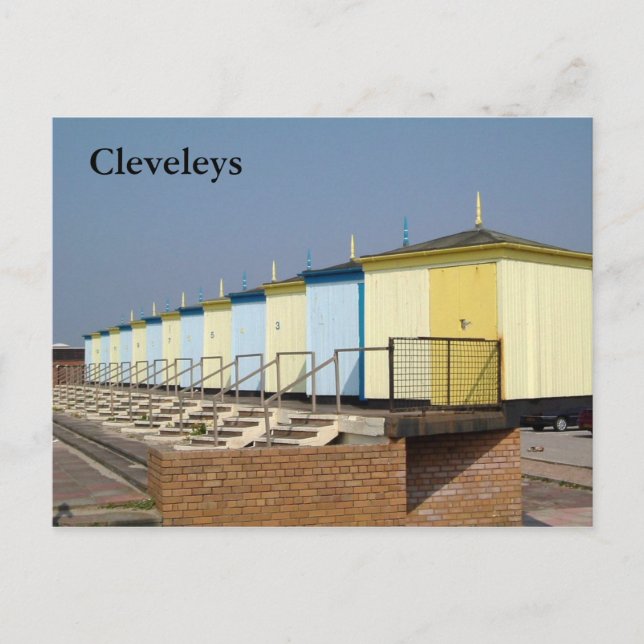 Cleveleys strandstugor vykort (Framsida)