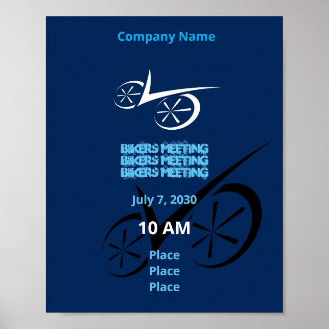 Clever Blue-definierad biking Poster (Framsidan)