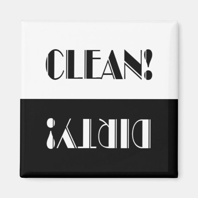 Clever Clean eller Dirty Dishwasher Magnet (Framsidan)