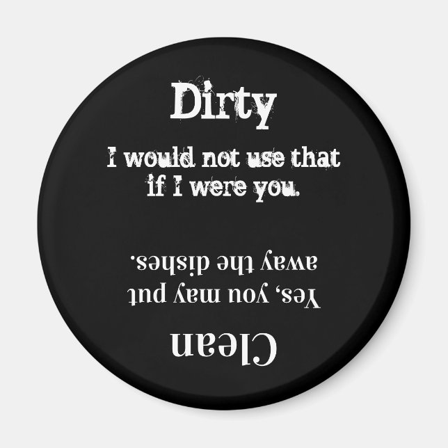 Clever Dishwasher Magnet Clean eller Dirty (Framsidan)
