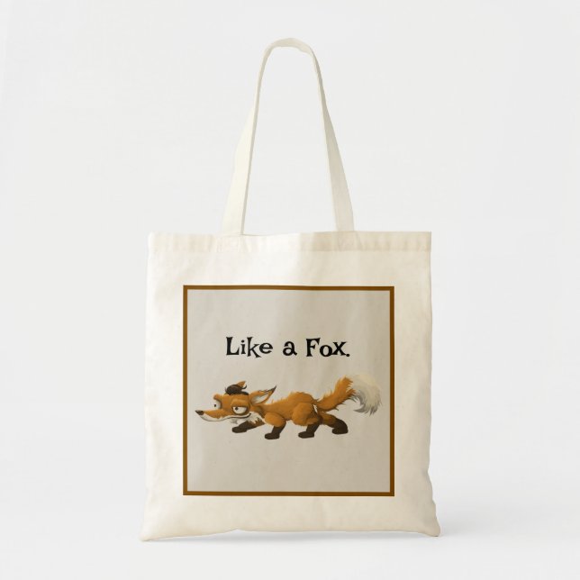 Clever Fox-Tecknad - "like a Fox"-design Tygkasse (Framsidan)