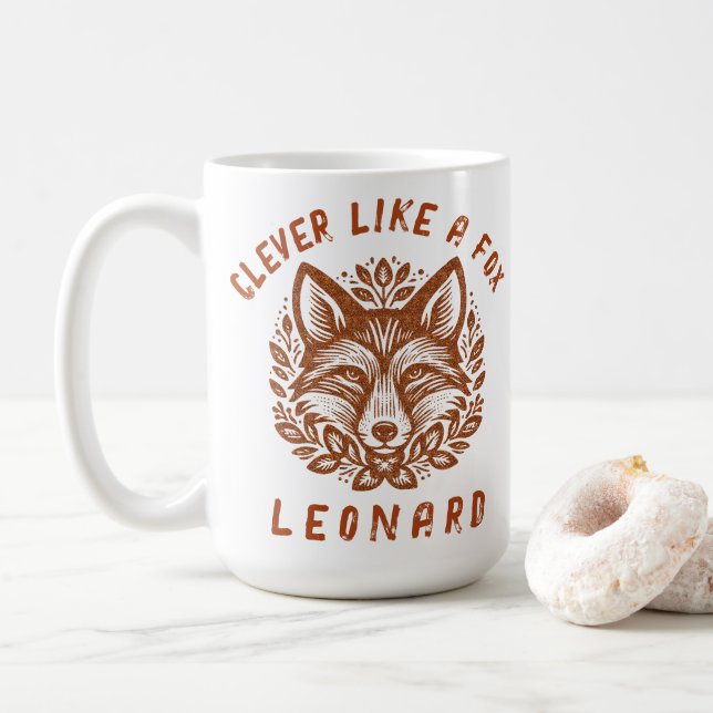 Clever Like a Fox - Your Text Kaffemugg (Med munk)