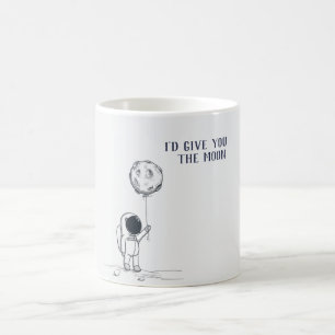 Clever och romantisk astronaut Ge är du måne Kaffemugg
