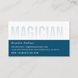 CLEVER OMBRE FADE TEXT - minimal modern mörk blått Visitkort