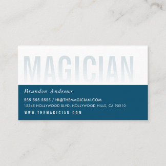 CLEVER OMBRE FADE TEXT - minimal modern mörk blått Visitkort