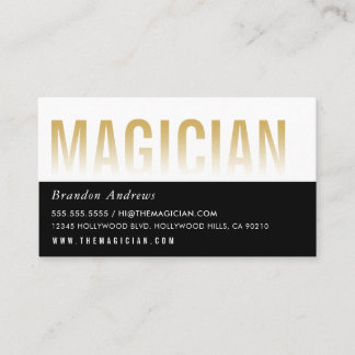 CLEVER OMBRE FADE TEXT - minimal modern svart guld Visitkort