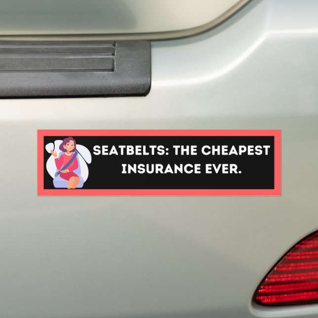 Clever Simple Seatbelt Awareness Bumper Sticker Bildekal (På Bil)
