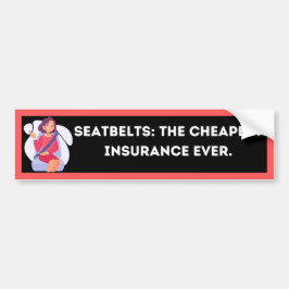 Clever Simple Seatbelt Awareness Bumper Sticker Bildekal