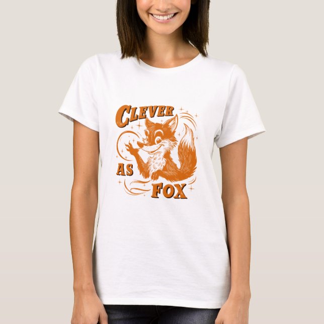 Clever som A Fox T Shirt (Framsida)