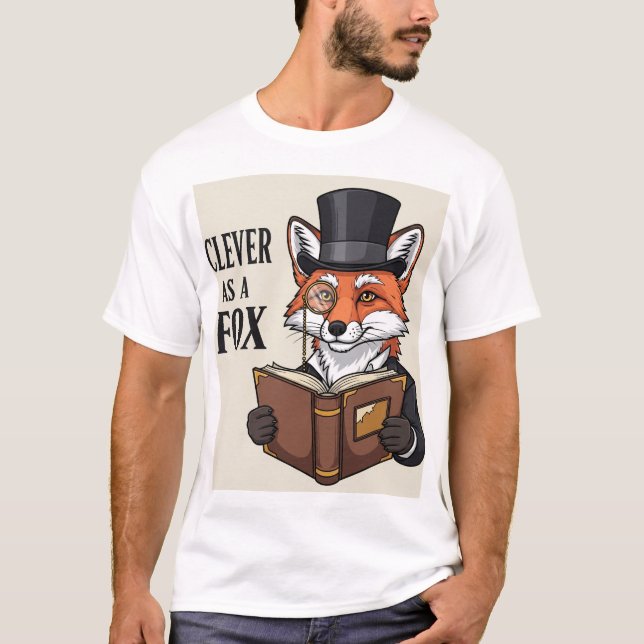 Clever som en räv: Intellectual Fox Graphic T Shirt (Framsida)