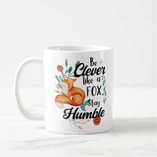 Clever som räv, ödmjuk, Vild Djurens Blommigt Kaffemugg