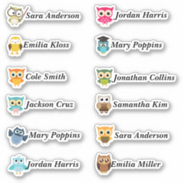 Clever Uggla Anpassningsbar Många Name Stickers Klistermärken