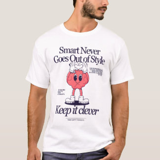 "Clever Vibes Only – Retro Smart Grafisk T-Shirt" T Shirt