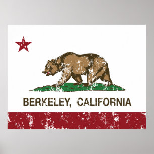 Clfornia flagga berkeley i nöd poster