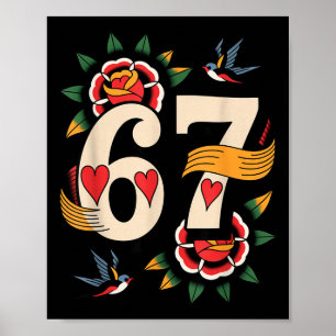 Clic 67 Tattoo Six Seven Alla hjärtans dag Ker Poster