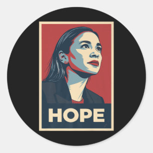 Clic Aoc Alexandria Ocasio Cortez 2028 for Preside Runt Klistermärke
