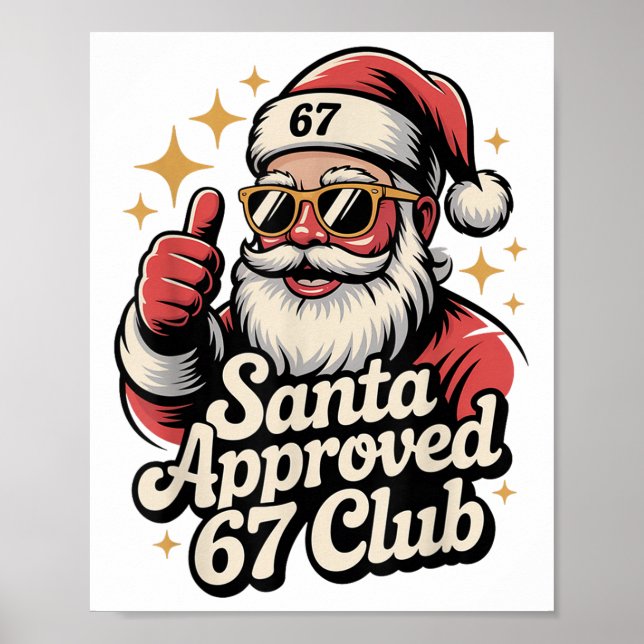 Clic Christmas 67 Santa Meme - Retro Santa Godkänn Poster (Framsidan)