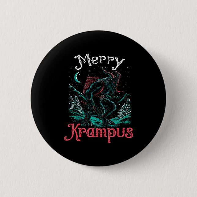 Clic Folklore Christmas Merry Krampus Festive Horr Knapp (Framsida)