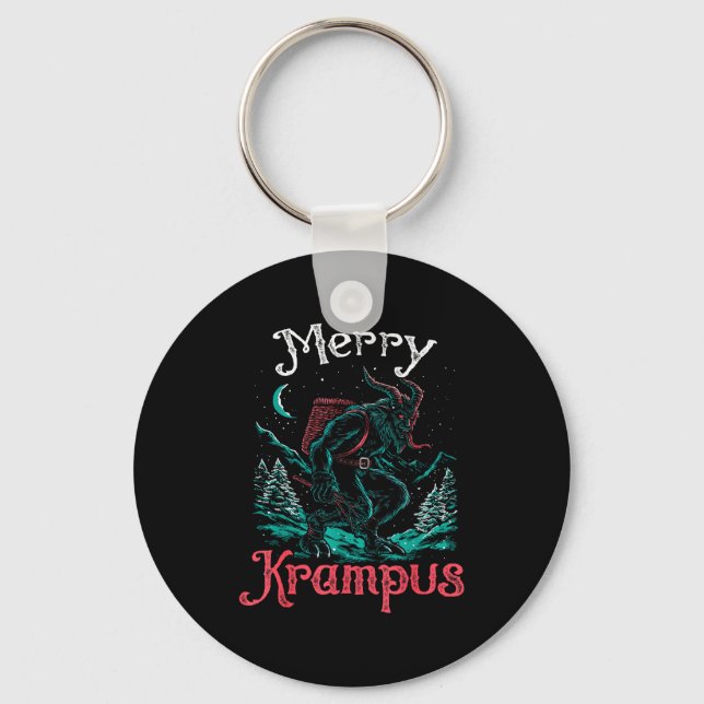 Clic Folklore Christmas Merry Krampus Festive Horr Nyckelring (Framsida)