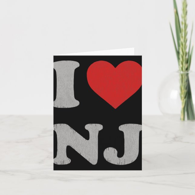 Clic I Love Nj Y2k Souvenir I Heart New Jersey  Kort (Framsida)