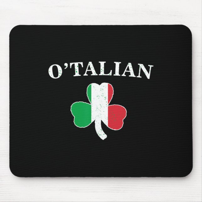 Clic O'talian Shamrock Och Irlands Flagga Irländsk Musmatta (Framsidan)