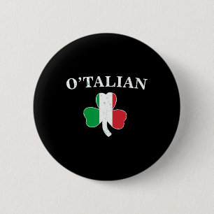 Clic O'talian Shamrock Och Italiens Flagga Irländs Knapp