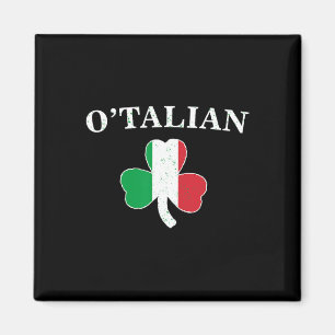 Clic O'talian Shamrock Och Italiens Flagga Irländs Magnet