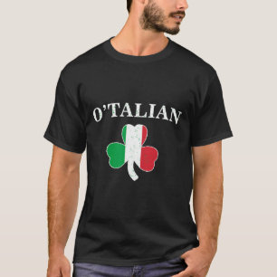 Clic O'talian Shamrock Och Italiens Flagga Irländs T Shirt