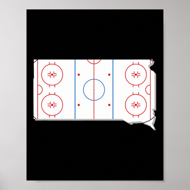 Clic South Dakota ishockeyrink Sd statlig kartöver Poster (Framsidan)