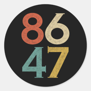 Clic Vintage 80s Stil 86 47 Anti Trump Runt Klistermärke