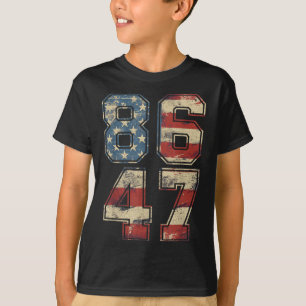 Clic Vintage 80s Stil 86 47 Anti Trump USA flagga T Shirt