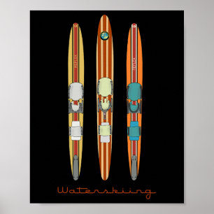 Clic Vintage Vatten Skis Poster