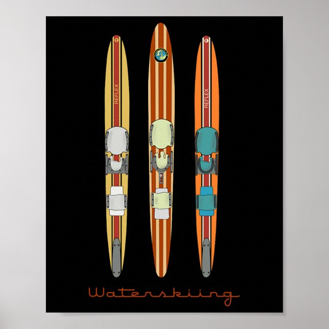Clic Vintage Vatten Skis Poster (Framsidan)