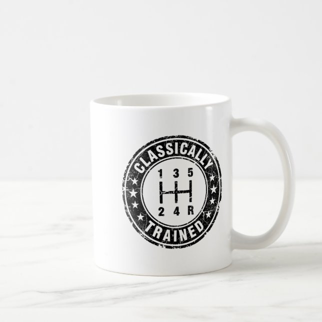 Clically Trained Car Guy Manual Transmission Stick Kaffemugg (Höger)