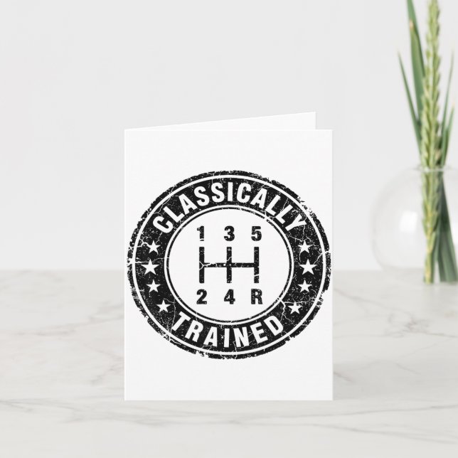 Clically Trained Car Guy Manual Transmission Stick Kort (Framsida)