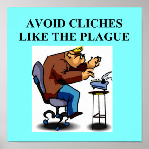 CLICHE-skämt för författare och författare Poster