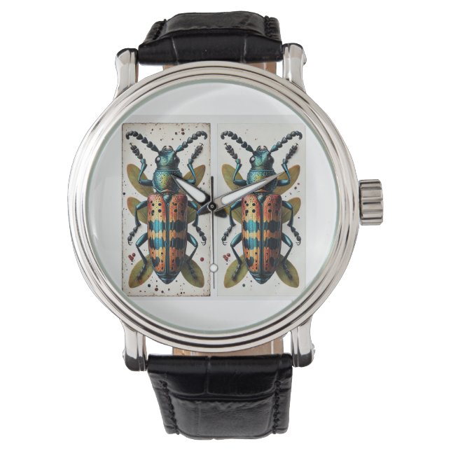 Click Beetle 080824IREF246 - Watercolor Armbandsur (Framsida)