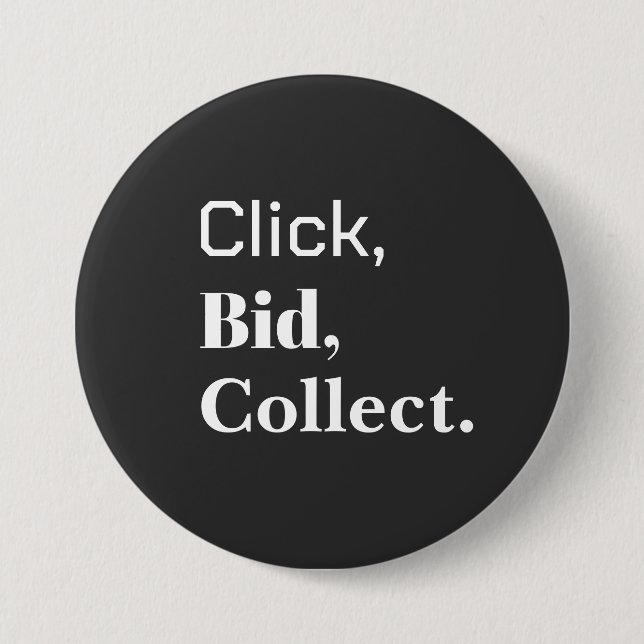 Click, Bid, Collect. Book Button Knapp (Framsida)
