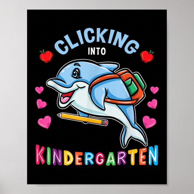 Clicking Into Kindergarten Dolphin Back To School  Poster (Framsidan)
