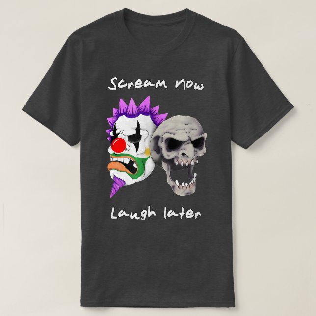 ClickyFingers Clown Psycho Väg Haunted Attraktion T Shirt (Design framsida)
