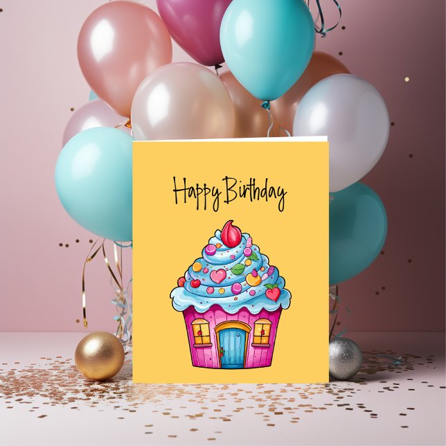 Client Grattis på födelsedagen Cupkaka House Kort (Skapare uppladdad)