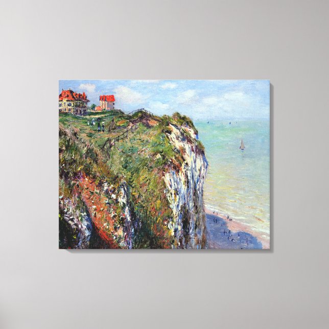 Cliff at Dieppe, av Claude Monet Canvastryck (Framsida)