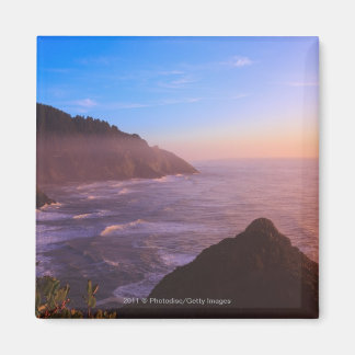 Cliff Coastal View in Oregon at Sunset Magnet