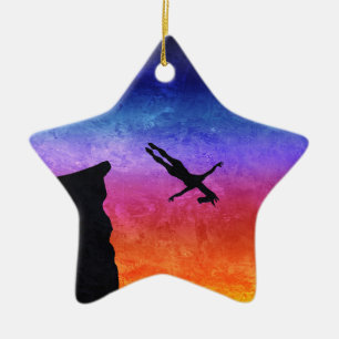 Cliff Dive Unicorn Julgransprydnad Keramik