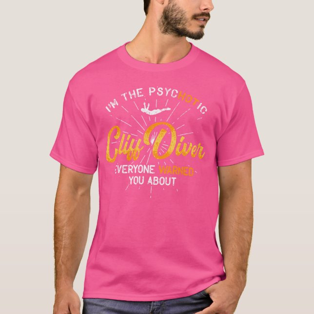 Cliff Diving Älskare Hett Cliff Jumping Diver T Shirt (Framsida)