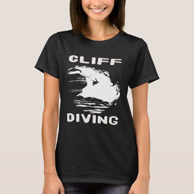 cliff diving Sunset or Cliff Jumping or High Divin T Shirt (Framsida)