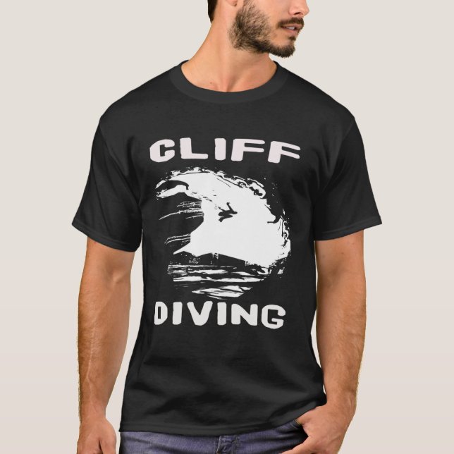 cliff diving Sunset or Cliff Jumping or High Divin T Shirt (Framsida)